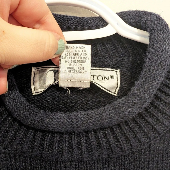 Vintage Red White & Blue Star Striped Knit Turtle Neck Sweater Women L USA - Picture 4 of 10